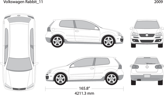 2009 Volkswagen Rabbit V11 Vehicle Wrap Template