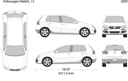 2009 Volkswagen Rabbit V12 Vehicle Wrap Template