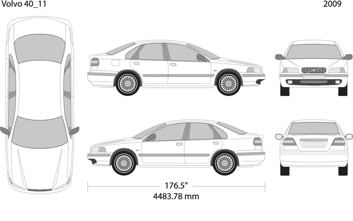 2009 Volvo Volvo 40 V11 Vehicle Wrap Template