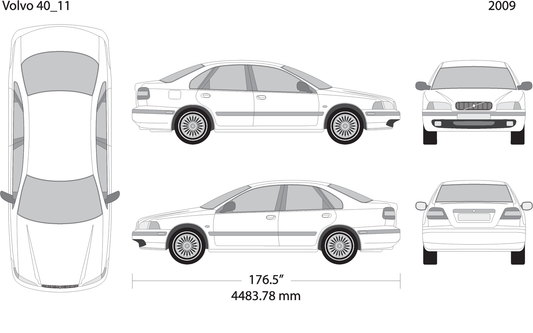 2009 Volvo Volvo 40 V11 Vehicle Wrap Template