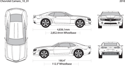 2010 Chevy Camaro V01 Vehicle Wrap Template