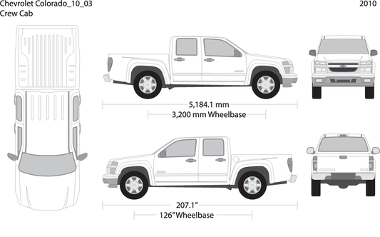 2010 Chevy Colorado V03 Vehicle Wrap Template