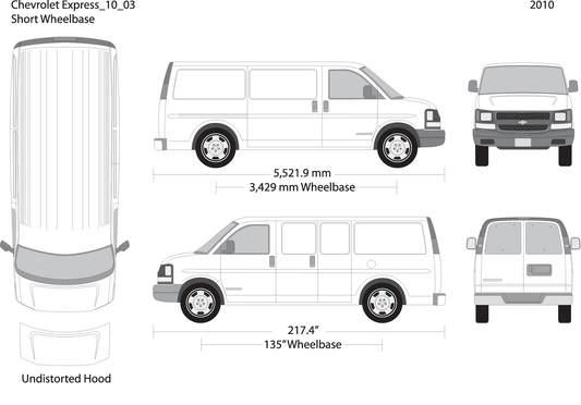 2010 Chevy Express V03 Vehicle Wrap Template