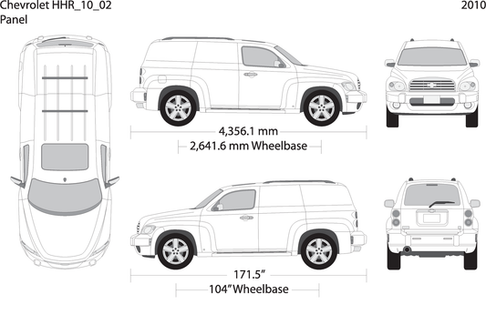 2010 Chevy Hhr V02 Vehicle Wrap Template