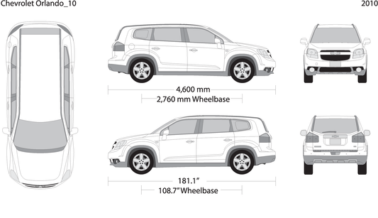 2010 Chevy Orlando V10 Vehicle Wrap Template