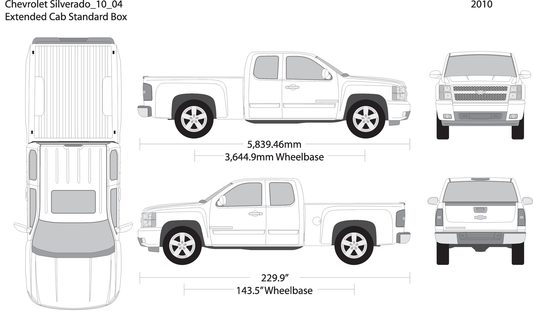 2010 Chevy Silverado 1500 V04 Vehicle Wrap Template