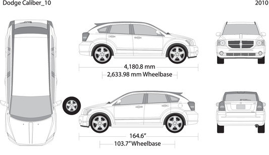 2010 Dodge Caliber V10 Vehicle Wrap Template