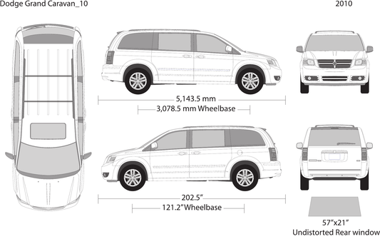 2010 Dodge Grand Caravan Vector Wrap Template - GravBase