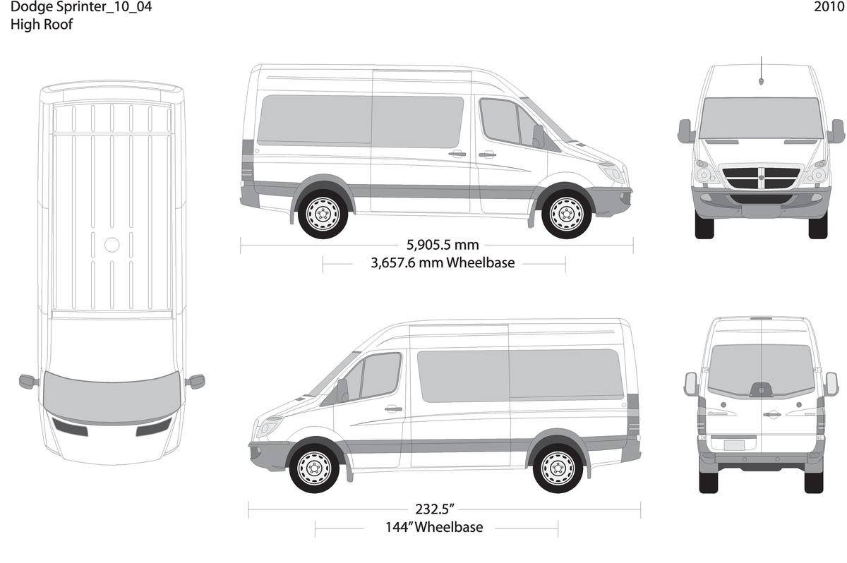 2010 Dodge Sprinter V04 Vehicle Wrap Template