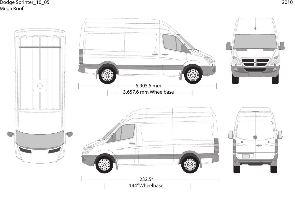 2010 Dodge Sprinter vector wrap template V05, Design-Ready PDF - GravBase