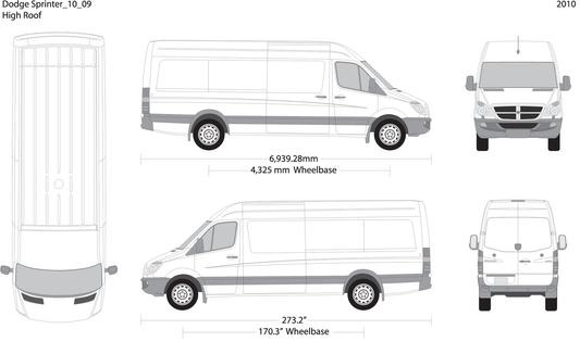 2010 Dodge Sprinter V09 Vehicle Wrap Template
