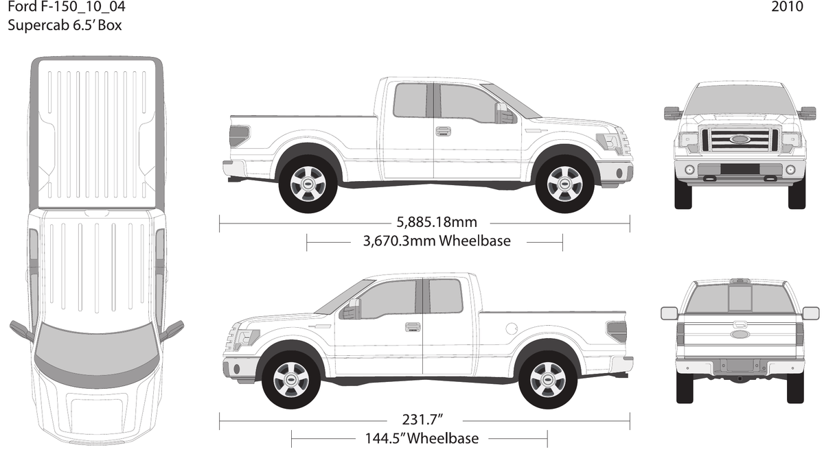 2010 Ford F-150 vector wrap template V04, Design-Ready PDF - GravBase