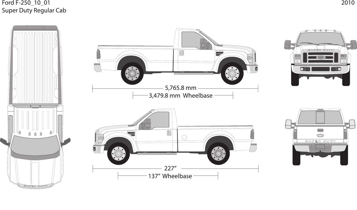 2010 Ford F-250 vector wrap template V01, Design-Ready PDF - GravBase