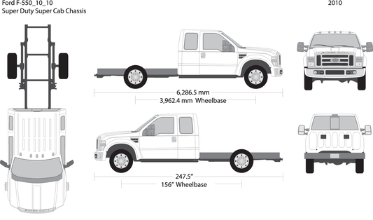 2010 Ford F 550 V10 Vehicle Wrap Template