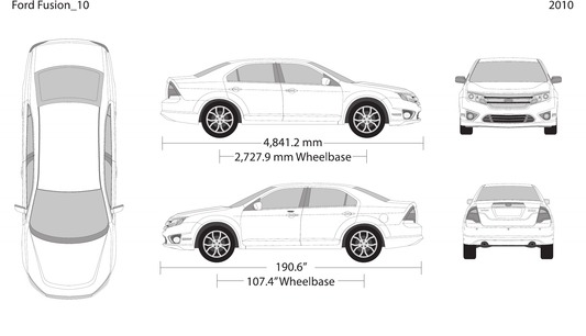 2010 Ford Fusion Vector Wrap Template - GravBase