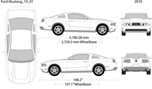 2010 Ford Mustang V01 Vehicle Wrap Template