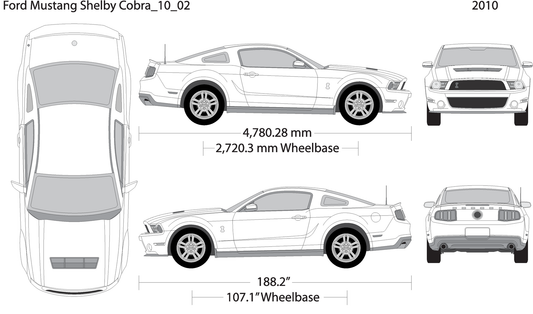 2010 Ford Mustang V02 Vehicle Wrap Template