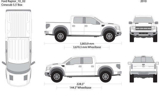 2010 Ford Raptor V02 Vehicle Wrap Template
