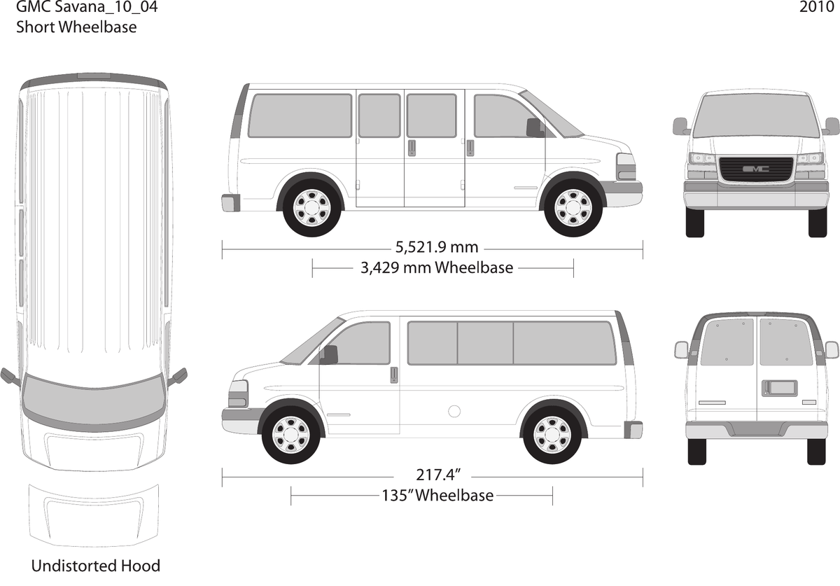 2010 GMC Savana vector wrap template V04, Design-Ready PDF - GravBase