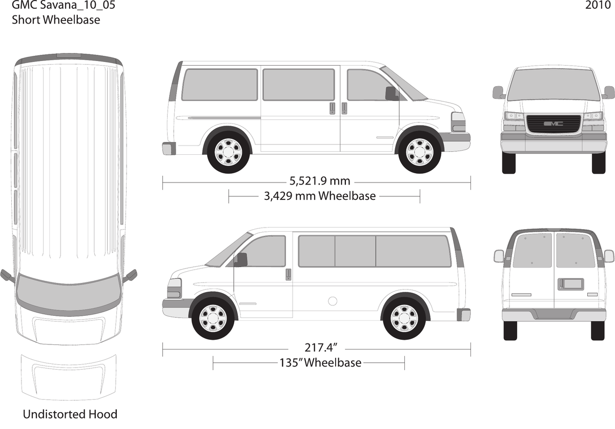 2010 GMC Savana vector wrap template V05, Design-Ready PDF - GravBase