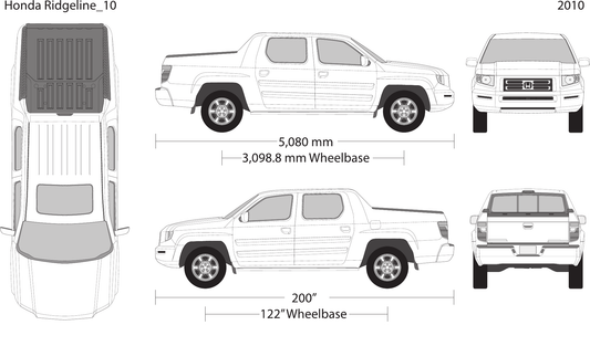 2010 Honda Ridgeline vector wrap template, Design-Ready PDF - GravBase