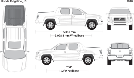 2010 Honda Ridgeline V10 Vehicle Wrap Template