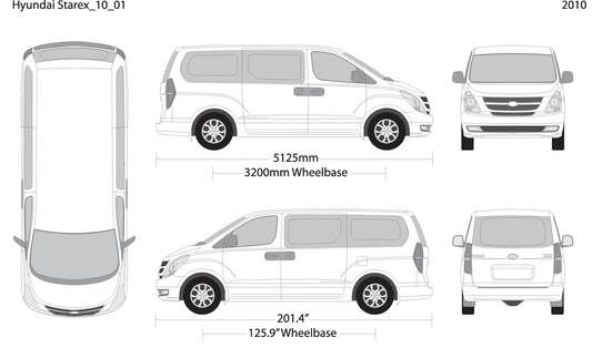 2010 Hyundai Starex V01 Vehicle Wrap Template
