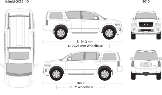 2010 Infiniti QX56 vector wrap template, Design-Ready PDF - GravBase