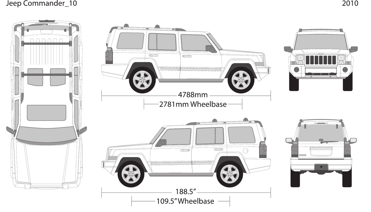 2010 Jeep Commander vector wrap template, Design-Ready PDF - GravBase