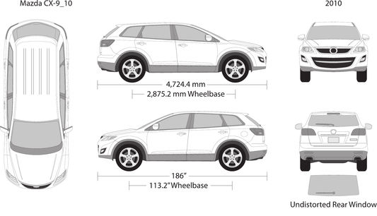 2010 Mazda CX-9 vector wrap template, Design-Ready PDF - GravBase