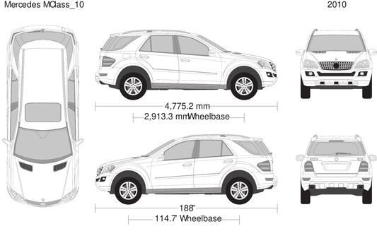 2010 Mercedes M-Class vector wrap template, Design-Ready PDF - GravBase