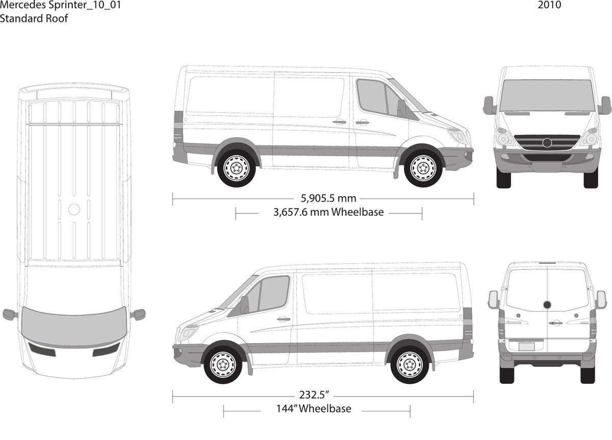 2010 Mercedes Sprinter vector wrap template V01, Design-Ready PDF - GravBase