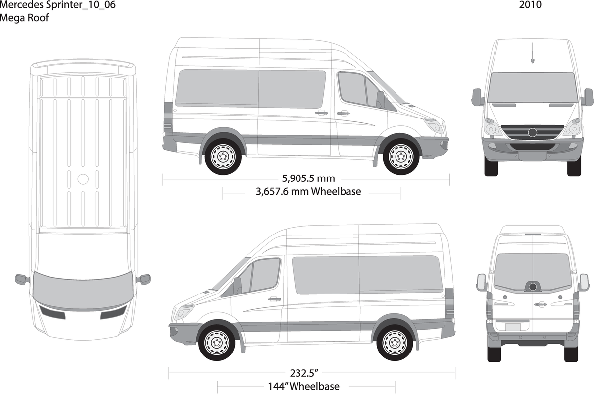 2010 Mercedes Sprinter V06 Vehicle Wrap Template
