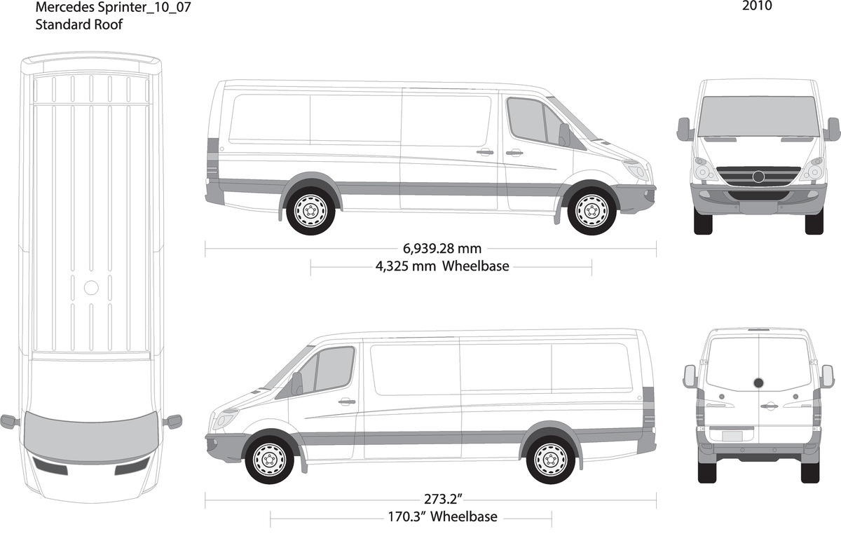 2010 Mercedes Sprinter V07 Vehicle Wrap Template