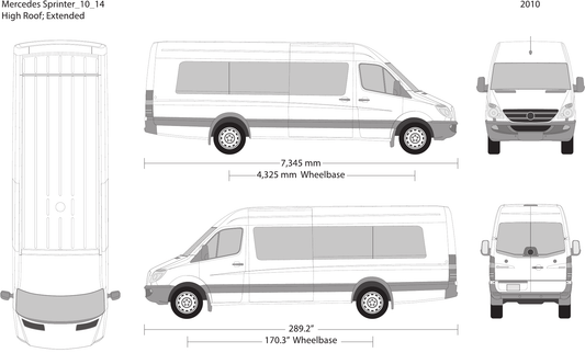 2010 Mercedes Sprinter Vector Wrap Template - GravBase
