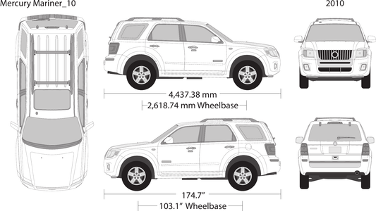 2010 Mercury Mariner vector wrap template, Design-Ready PDF - GravBase