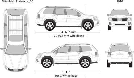 2010 Mitsubishi Endeavor vector wrap template, Design-Ready PDF - GravBase