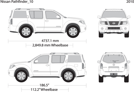 2010 Nissan Pathfinder V10 Vehicle Wrap Template
