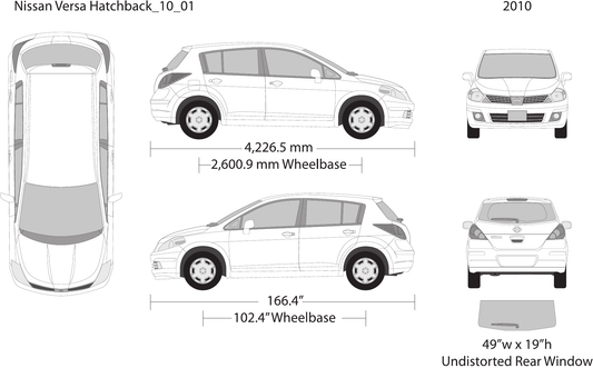 2010 Nissan Versa Hatchback vector wrap template, Design-Ready PDF - GravBase