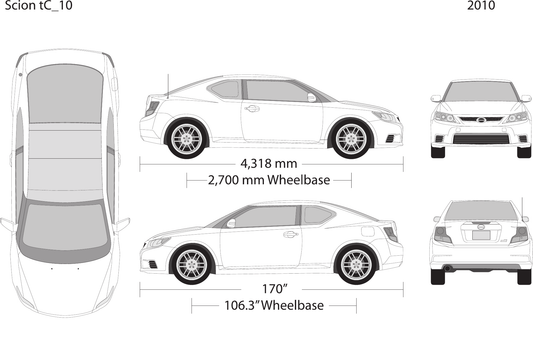 2010 Scion Tc vector wrap template, Design-Ready PDF - GravBase