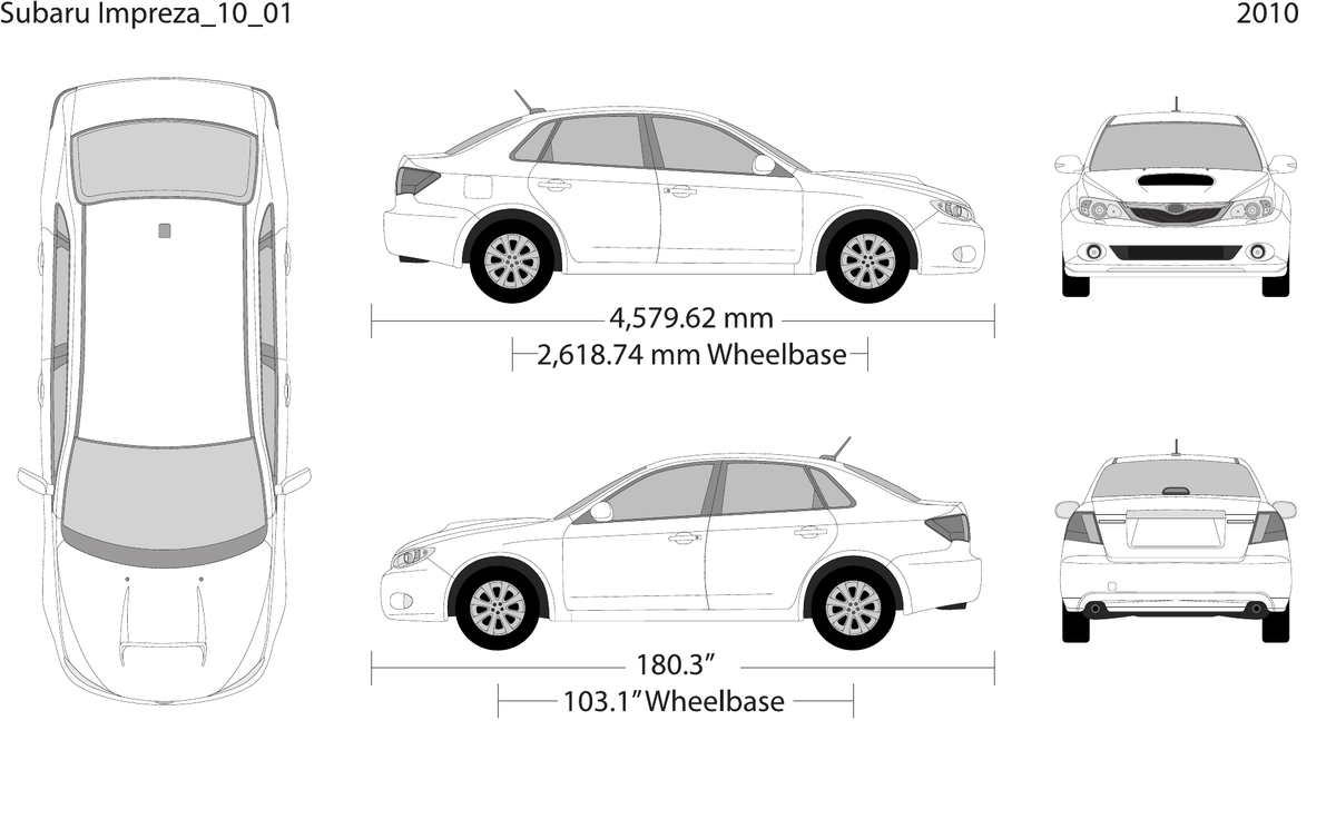 2010 Subaru Impreza vector wrap template V01, Design-Ready PDF - GravBase