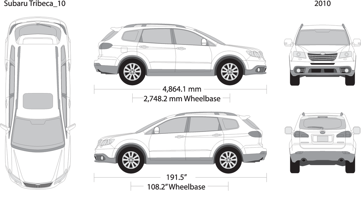 2010 Subaru Tribeca V10 Vehicle Wrap Template