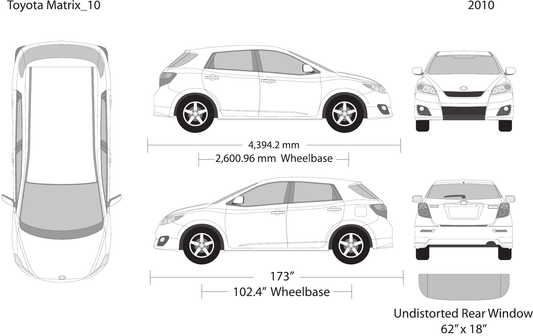 2010 Toyota Matrix Vector Wrap Template - GravBase