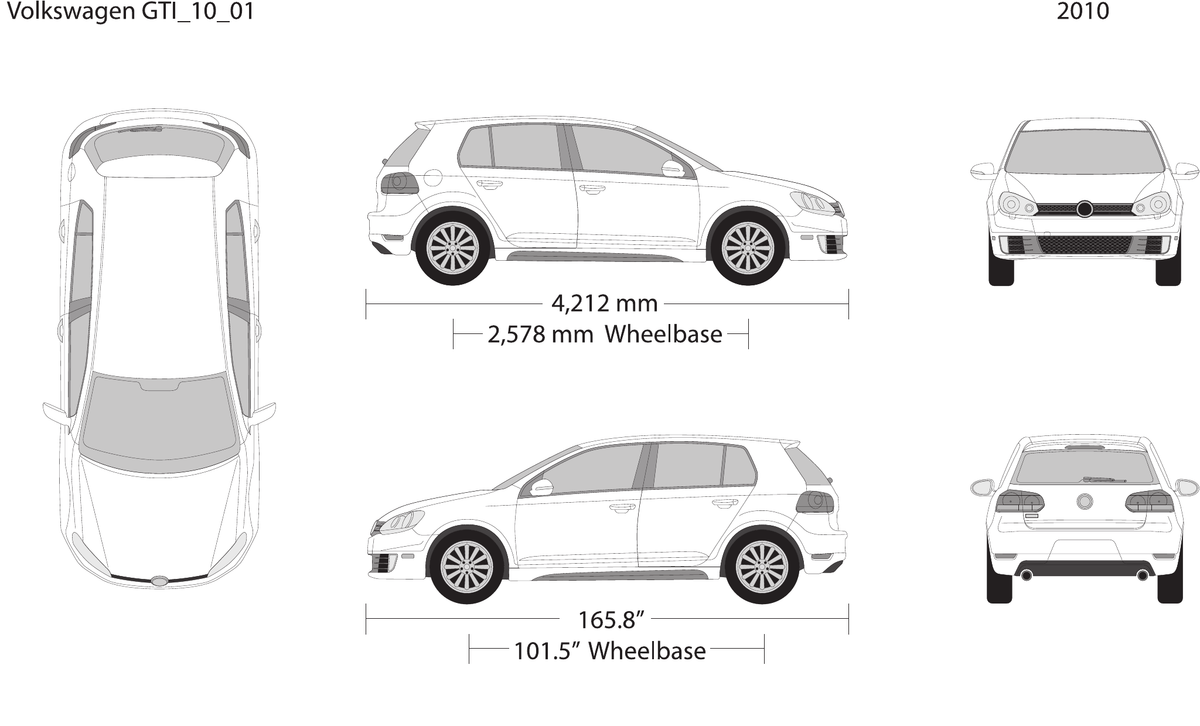 2010 Volkswagen GTI vector wrap template V01, Design-Ready PDF - GravBase