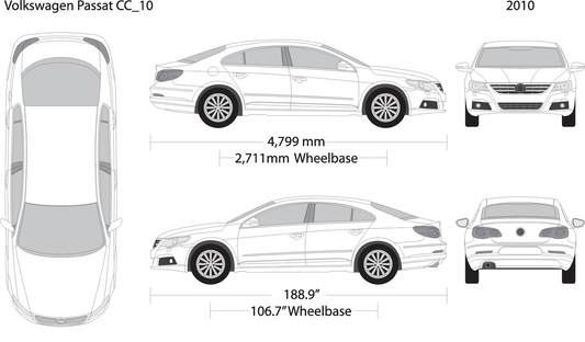 2010 Volkswagen Passat Cc Cc V10 Vehicle Wrap Template