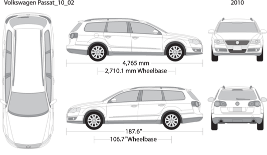 2010 Volkswagen Passat V02 Vehicle Wrap Template