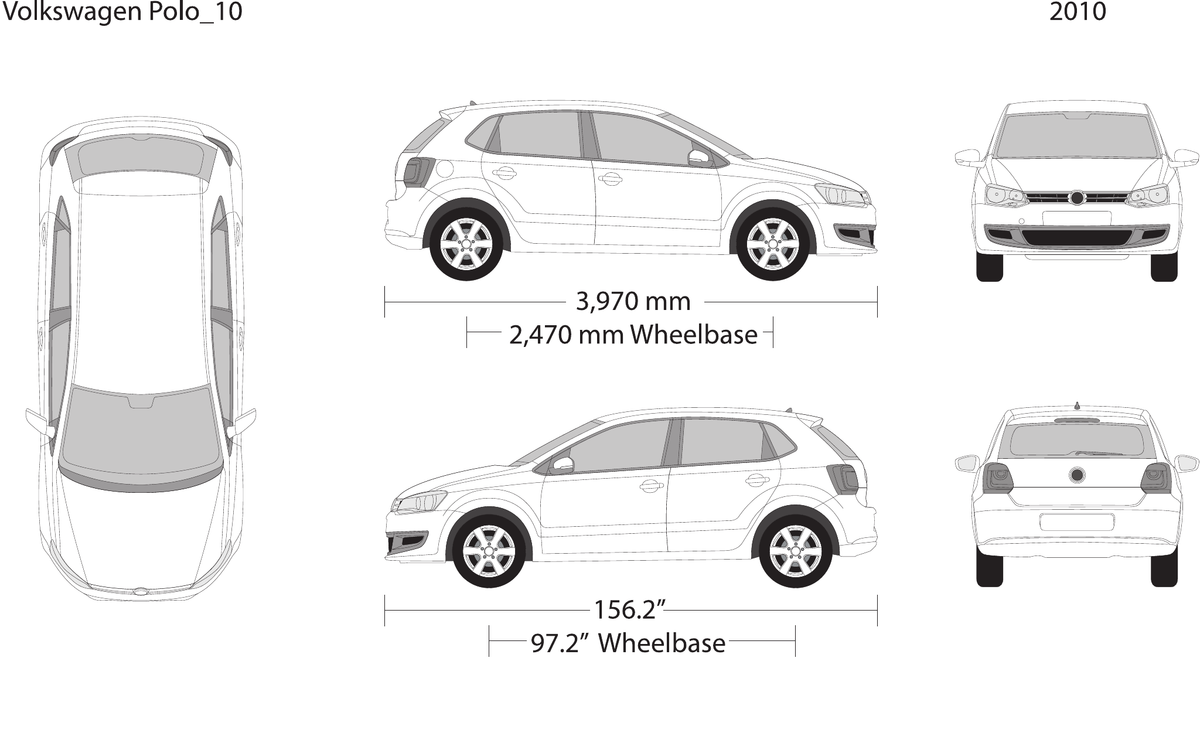 2010 Volkswagen Polo vector wrap template, Design-Ready PDF - GravBase