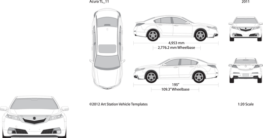 2011 Acura Tl V11 Vehicle Wrap Template