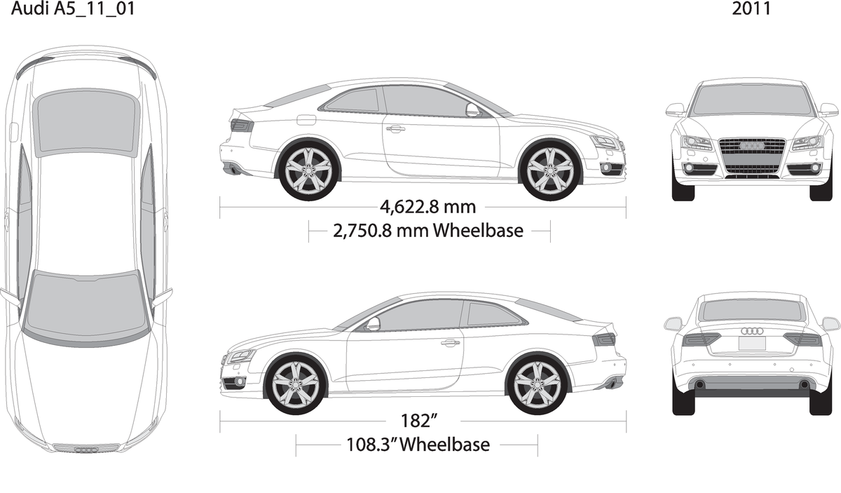 2011 Audi A5 V01 Vehicle Wrap Template
