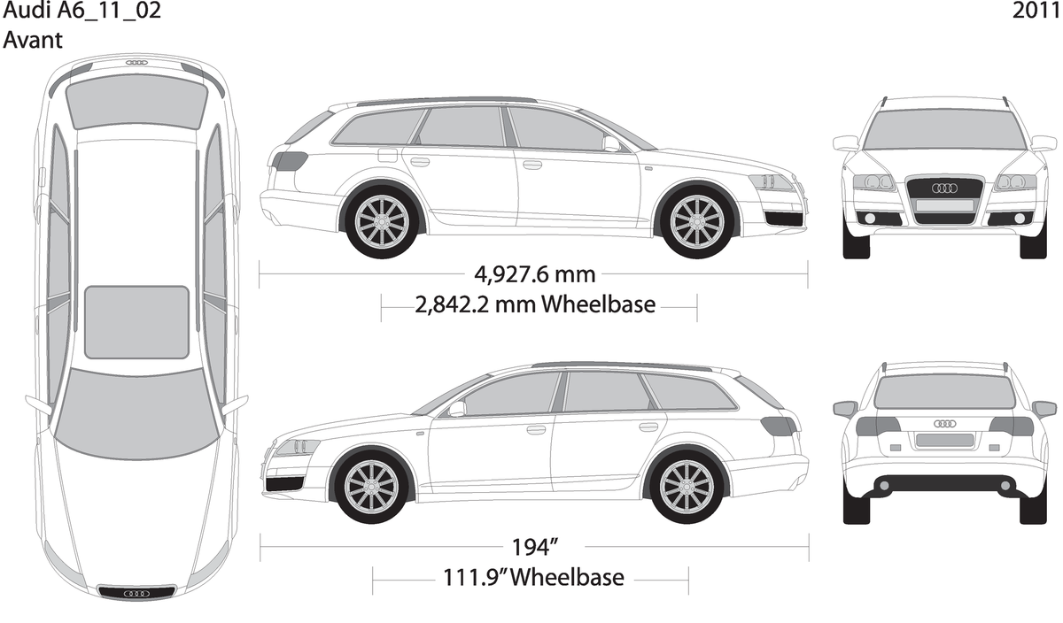 2011 Audi A6 V02 Vehicle Wrap Template